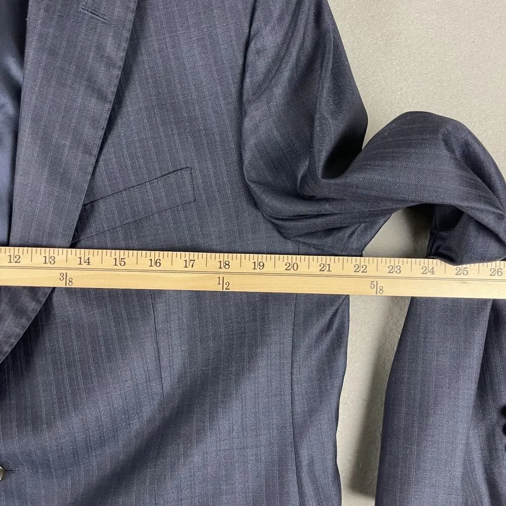 Daniel Cremieux Loro Piana Wool Blazer Sport Coat Men 43R Blue Striped Super 130
